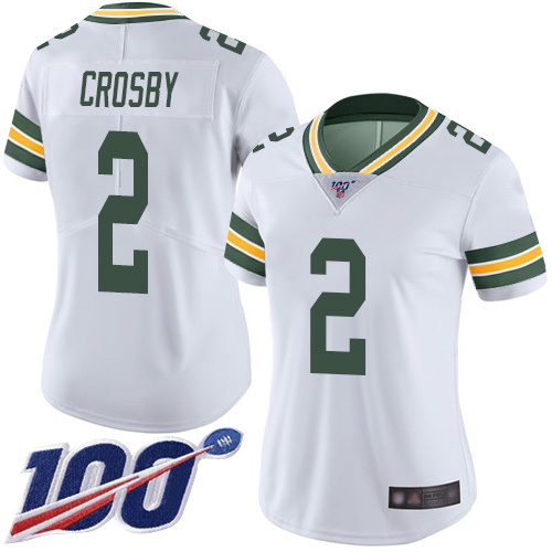 Green Bay Packers Limited White Women #2 Crosby Mason Road Jersey Nike NFL 100th Season Vapor Untouchable->women nfl jersey->Women Jersey